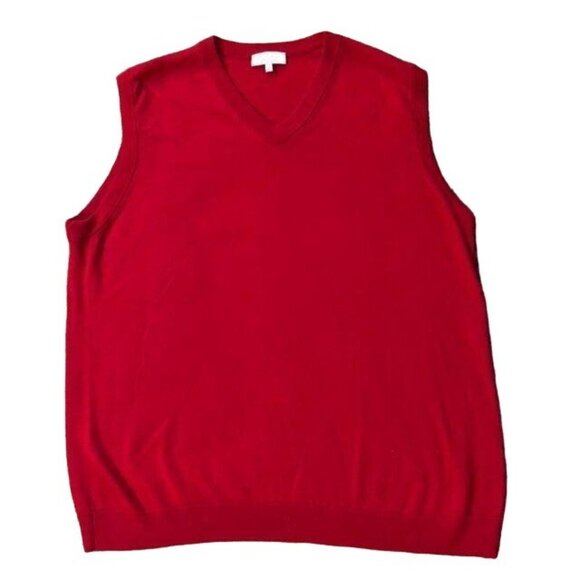 Turnbury Sweater Vest Mens 3XT Tall Merino Wool Deep Red Used - Picture 13 of 16